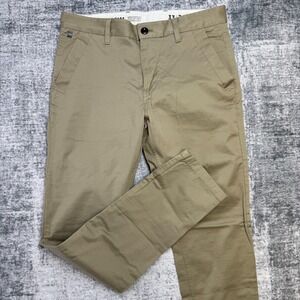 G Star Raw Pants Mens 33x34 (33x32) Beige Khaki Bronson Slim Chino Stretch Twill